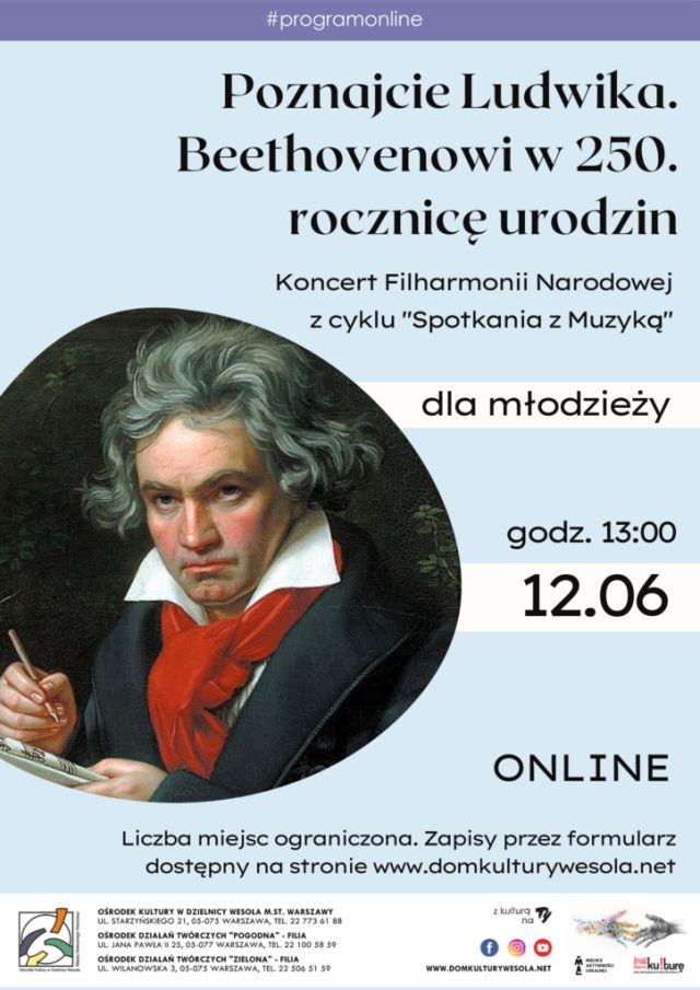 Plakat ze wizerunkiem Beethovena.